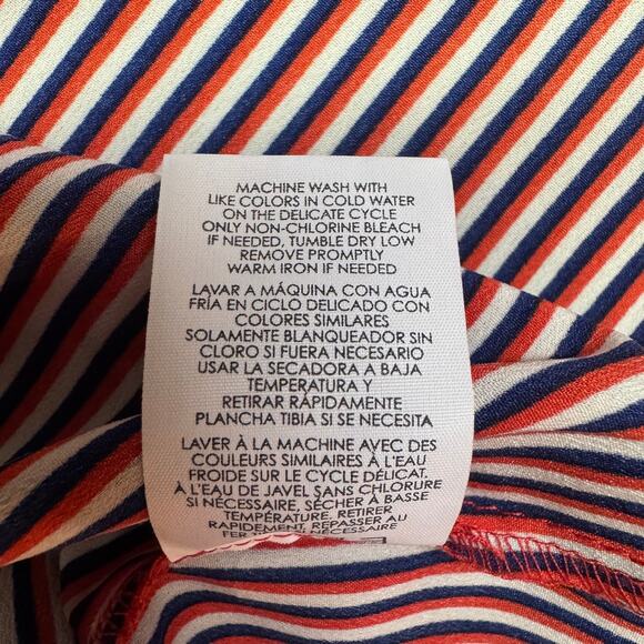 Cabi Women Stripes Blouse Small Red Blue White Long Sleeve Resortwear Valentines - Picture 6 of 13